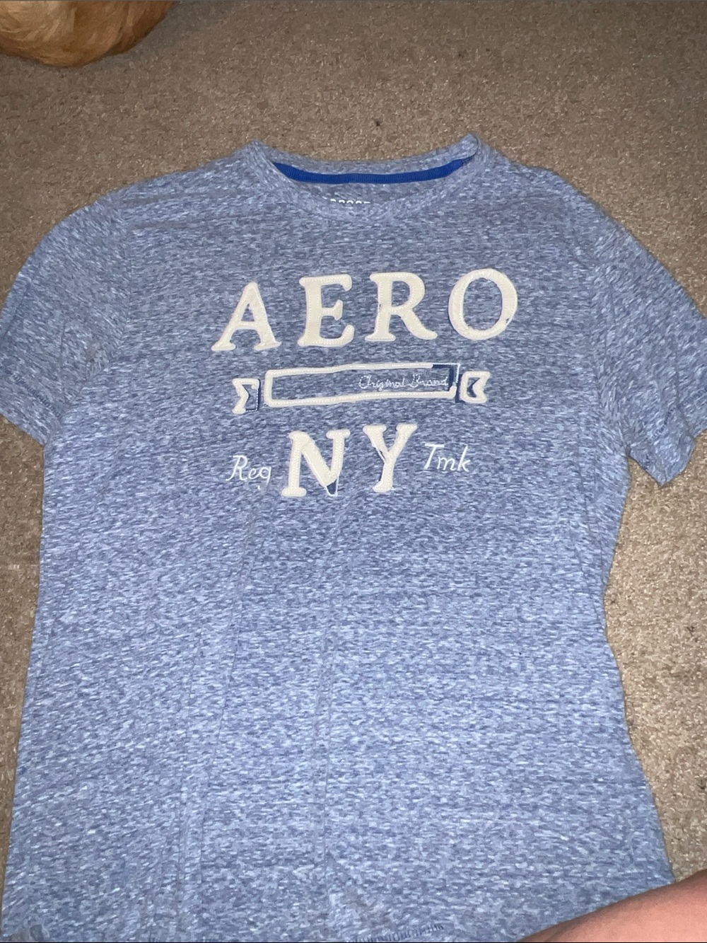 Aeropostale Heather Blue AERO NY Graphic Tee